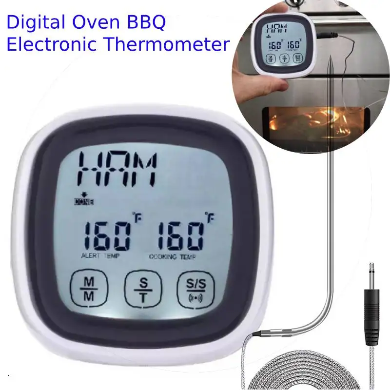 LCD Touchscreen Digital Oven Electronic Thermometer Kitchen Cooking BBQ for Oven Temperature Meter Probe Tester with Alarm Timer
LCD Touchscreen Digital Oven Electronic Thermometer Kitchen Cooking BBQ for Oven Temperature Meter Probe Tester with Alarm Timer