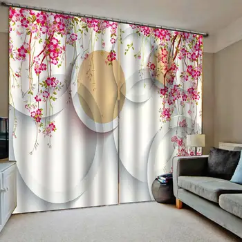 Modern Home Decoration Living Room Curtains 3d Circle pink flowers 3D Curtain Printing Blockout Polyester custom curtains
Modern Home Decoration Living Room Curtains 3d Circle pink flowers 3D Curtain Printing Blockout Polyester custom curtains