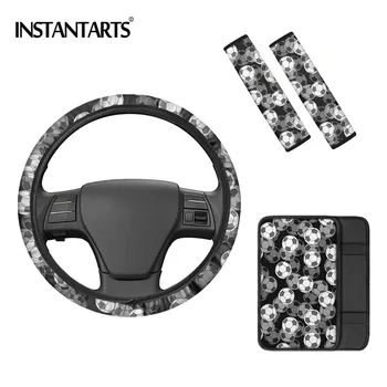 INSTANTARTS Fashion Soccer Ball Pattern Easy Clean Car Steering Wheel Cover Non-skid Seat Belt Covers Armrest Box Protector 5pcs
INSTANTARTS Fashion Soccer Ball Pattern Easy Clean Car Steering Wheel Cover Non-skid Seat Belt Covers Armrest Box Protector 5pcs