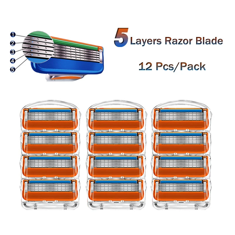 Men Razor Blades Manual Shaving Cassettes Fit Gillettee Fusione 5 Layers Stainless Steel Replaceable Heads For Cozy Male Shaving
Men Razor Blades Manual Shaving Cassettes Fit Gillettee Fusione 5 Layers Stainless Steel Replaceable Heads For Cozy Male Shaving