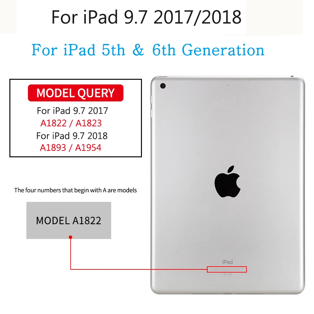 Чехол Funda для iPad 5 го 6 поколения чехол Apple 9 7 2017 2018 A1822 A1823 A1893 смарт Магнитный
