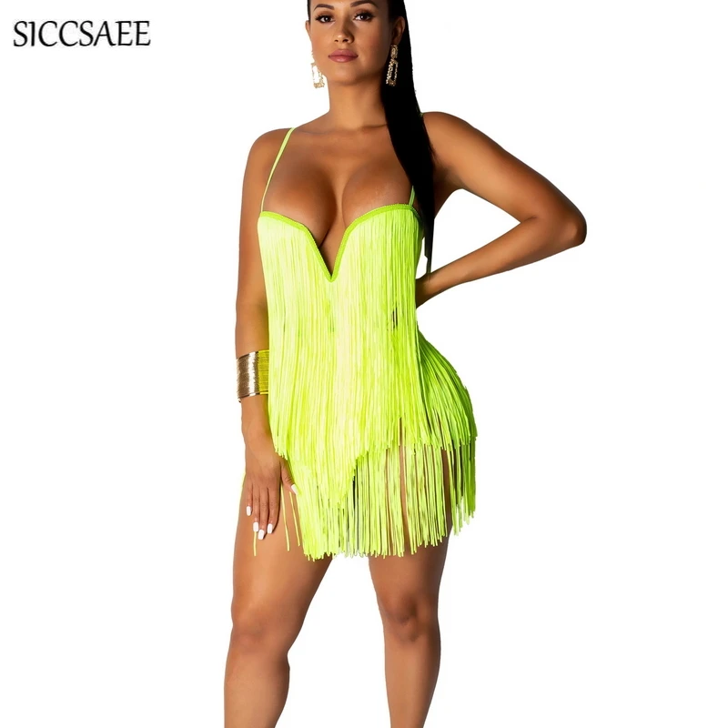 Fluorescent Color Green Two Piece Set Tassels Sexy Club Dresses Mini Backless 2019 Summer Style Fringe Dress Strappy Stripper
Fluorescent Color Green Two Piece Set Tassels Sexy Club Dresses Mini Backless 2019 Summer Style Fringe Dress Strappy Stripper
