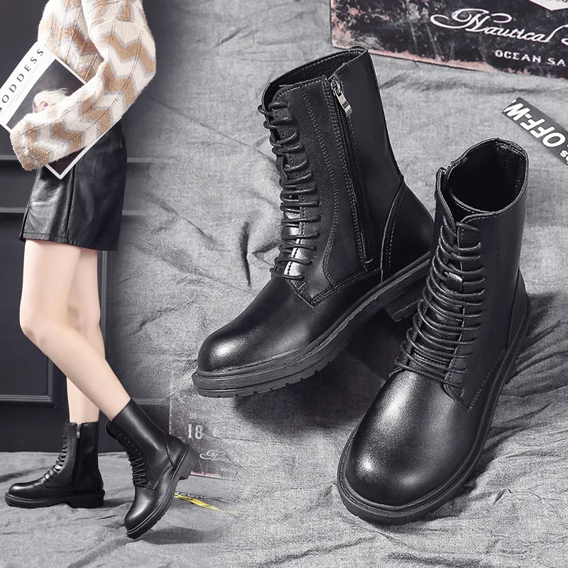 Martin Boots WOMEN'S Boots British Style Knight Autumn And Winter Versatile Tube Flat Boots Cross Straps Low-Top Lace-up Locomot
Martin Boots WOMEN'S Boots British Style Knight Autumn And Winter Versatile Tube Flat Boots Cross Straps Low-Top Lace-up Locomot