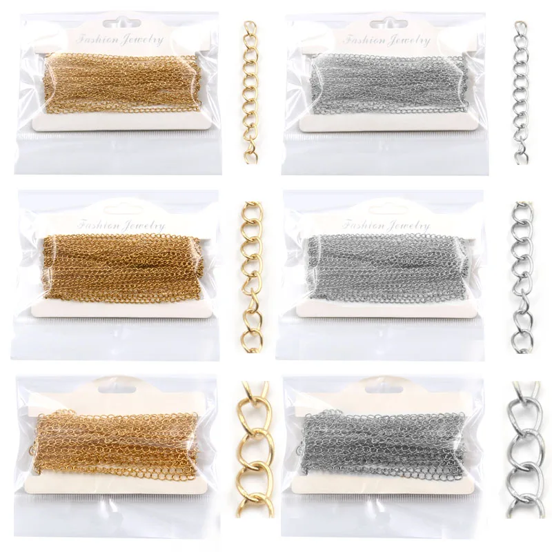 5 Metre 3Size 2Color Stainless Steel Polishing Necklace Tail Chains For DIY Jewelry Findings Making Materials Handmade Supplies
5 Metre 3Size 2Color Stainless Steel Polishing Necklace Tail Chains For DIY Jewelry Findings Making Materials Handmade Supplies