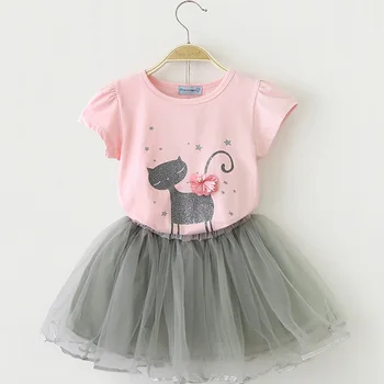 Girl Dress 2020 Summer Kids Clothing Set Cute Rabbit T-shirt With Voile Dresses for Girls Children 
Girl Dress 2020 Summer Kids Clothing Set Cute Rabbit T-shirt With Voile Dresses for Girls Children