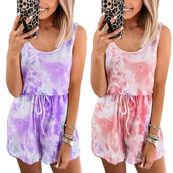 Women Fashion Jumpsuit Sleeveless O Neck Drawstring Tie Dye Playsuit Romper Tie Dye blouse for women
Women Fashion Jumpsuit Sleeveless O Neck Drawstring Tie Dye Playsuit Romper Tie Dye blouse for women