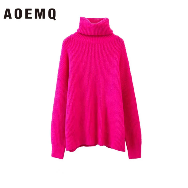 AOEMQ Autumn and Winter New Long Solid Colors Thick Sweater Knit Fluorescent High Collar Loose Pullover Sweater Female
AOEMQ Autumn and Winter New Long Solid Colors Thick Sweater Knit Fluorescent High Collar Loose Pullover Sweater Female
