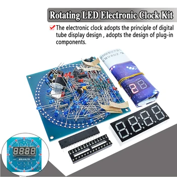 DS1302 Rotating LED Display Alarm Electronic Clock Module DIY KIT LED Temperature Display
DS1302 Rotating LED Display Alarm Electronic Clock Module DIY KIT LED Temperature Display