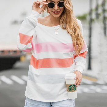 Autumn Clothes Streetwear Elegant Off Shoulder Striped Thin Hoodies Women Casual Slim O Neck Office Lady Basic Print Sweatshirts
Autumn Clothes Streetwear Elegant Off Shoulder Striped Thin Hoodies Women Casual Slim O Neck Office Lady Basic Print Sweatshirts