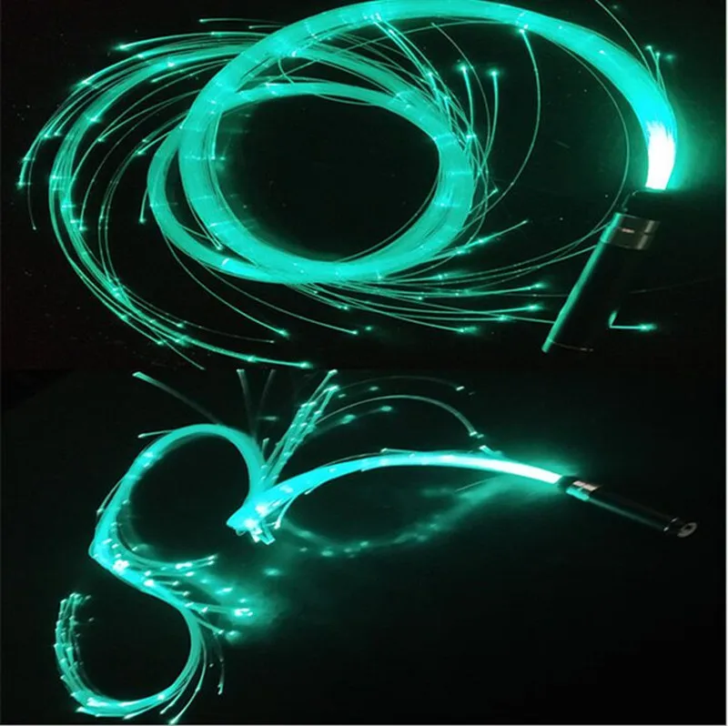 Фото Светодиодная оптоволоконная плетка USB перезаряжаемая оптическая Ручная Веревка