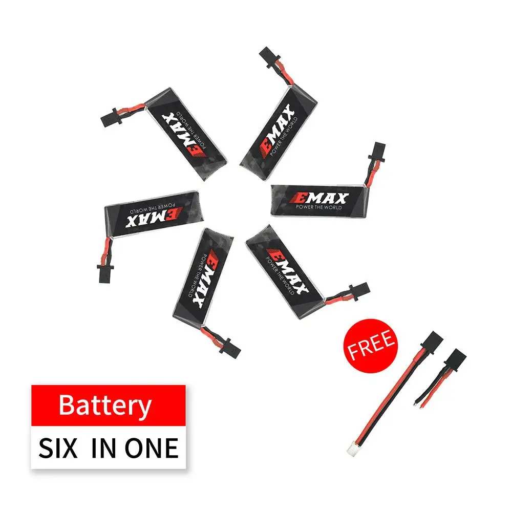 EMAX Nanohawk Spare Parts - 6in1 4.35HV 1S 300mAh 80C Lipo Battery with 2ea wires for FPV Racing Drone RC Airplane
EMAX Nanohawk Spare Parts - 6in1 4.35HV 1S 300mAh 80C Lipo Battery with 2ea wires for FPV Racing Drone RC Airplane