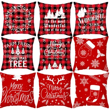 New 4pc Christmas Cotton Linen Pillow Case Sofa Cushion Cover Home Decor Plaid Print Pillow Cover Christmas Decoration For Home
New 4pc Christmas Cotton Linen Pillow Case Sofa Cushion Cover Home Decor Plaid Print Pillow Cover Christmas Decoration For Home