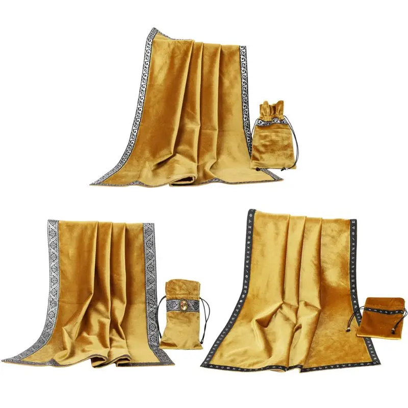 Gold Tarots Tablecloth with Cards Bag Velvet Altar Tarots Cloth Wicca Divination Astrology Tapestry Board Game Card Pad
Gold Tarots Tablecloth with Cards Bag Velvet Altar Tarots Cloth Wicca Divination Astrology Tapestry Board Game Card Pad