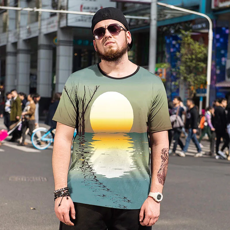 Summer printed ice silk men's T-shirt short sleeve new large size loose casual beach
Summer printed ice silk men's T-shirt short sleeve new large size loose casual beach