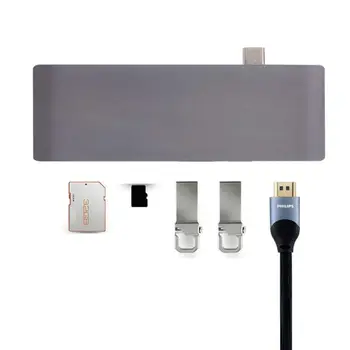 Dual Type C Hub to Multi USB 3.0 Combo Hub PD Card Reader Adapter for Mac-Book Pro Accessories 6 in 1
Dual Type C Hub to Multi USB 3.0 Combo Hub PD Card Reader Adapter for Mac-Book Pro Accessories 6 in 1