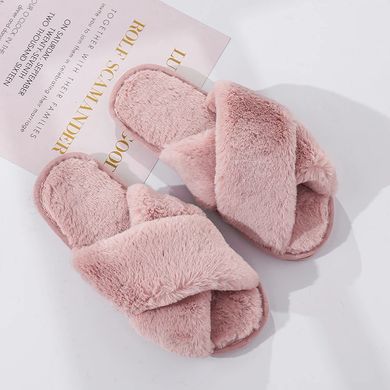 Фото Puimentiua/женские домашние тапочки Зимняя теплая обувь Слипоны на плоской подошве
