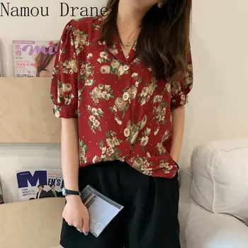 Summer Korean Retro Thin Flower Chic 2020 Streetwear Print Short Sleeve Florals Shirt Top Female All Match Blouses
Summer Korean Retro Thin Flower Chic 2020 Streetwear Print Short Sleeve Florals Shirt Top Female All Match Blouses