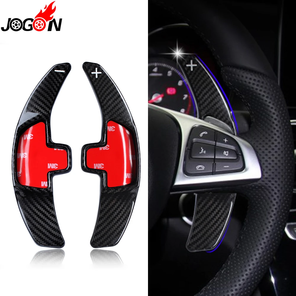 

Real Carbon Fiber For Mercedes Benz C Class W205 C180 C200 C300 2015-2018 Car Steering Wheel Paddle Extension Shifter Cover Trim