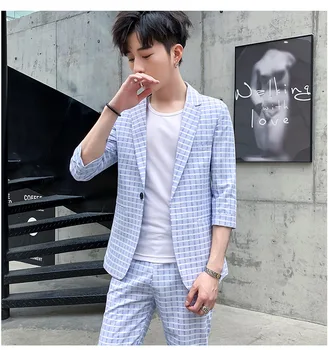 2019 Leisure Small Suit Male Slim Fit Handsome Seven Points Middle Sleeve Men Suit Coat Trend 
2019 Leisure Small Suit Male Slim Fit Handsome Seven Points Middle Sleeve Men Suit Coat Trend