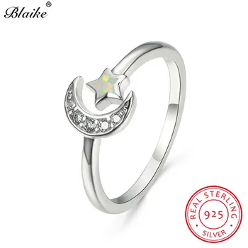 Real 925 Sterling Silver Ring White Fire Opal Star Moon Rings For Women Open Wedding Bands Zircon Engagement Ring Fine Jewelry
Real 925 Sterling Silver Ring White Fire Opal Star Moon Rings For Women Open Wedding Bands Zircon Engagement Ring Fine Jewelry