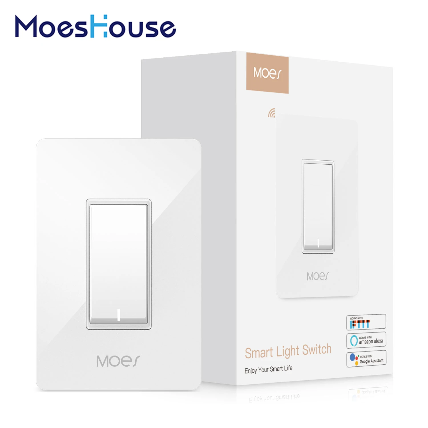 US WiFi Smart Light Switch Control by Smart Life/Tuya APP Works with Alexa Google Home for Voice Control No Hub Required
US WiFi Smart Light Switch Control by Smart Life/Tuya APP Works with Alexa Google Home for Voice Control No Hub Required