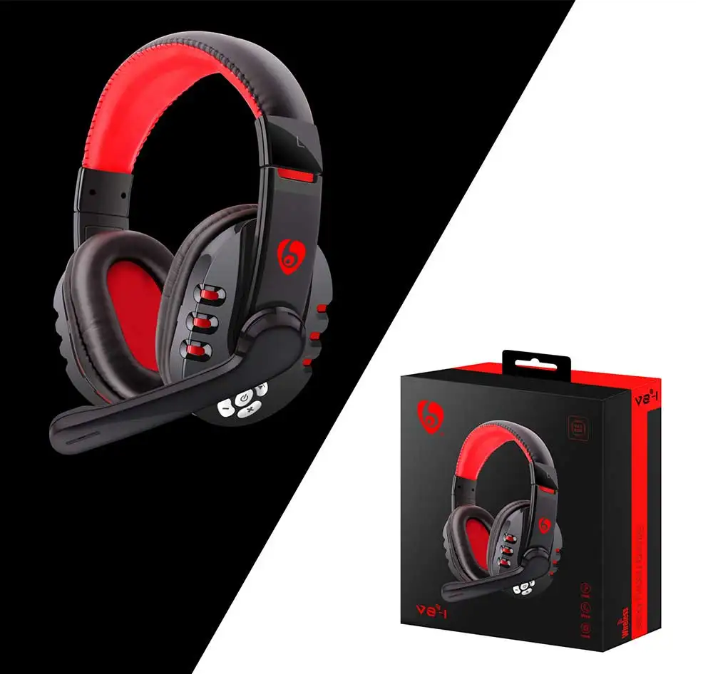 V8-1 Headphones V5.0 Bluetooth Gaming Headset OVLENG Wireless Stereo Earphone With Microphone for PC Phone Laptop Computer