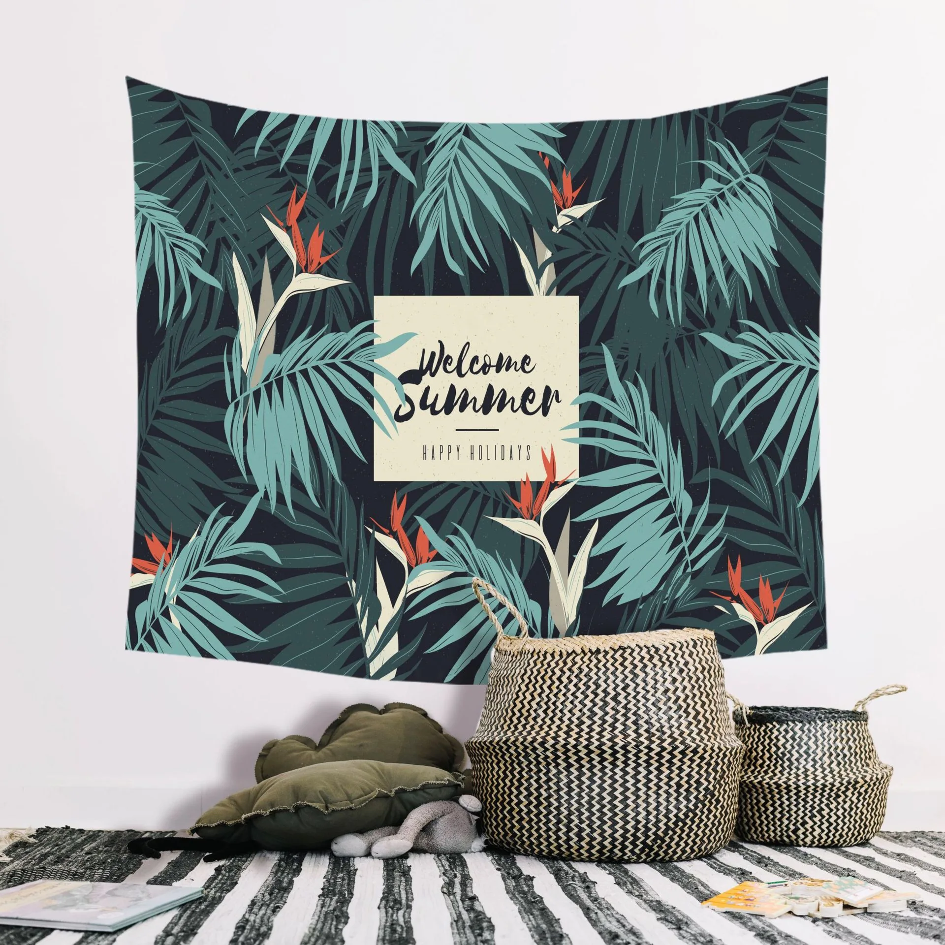 New Style Customizable Northern European-Style Plant Leaves Home Tapestry Wall Hanging Decoration Beach Towel Sit Blanket
New Style Customizable Northern European-Style Plant Leaves Home Tapestry Wall Hanging Decoration Beach Towel Sit Blanket