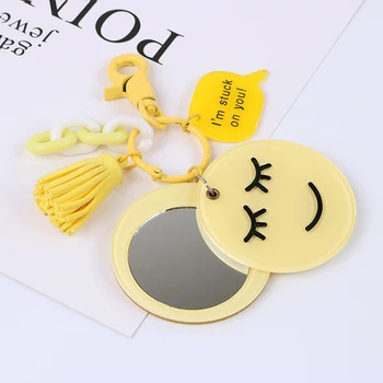 Creative Smiling face Cosmetic Mirror Keychain Mini Tassel Round Mirror Key Chain Double Faced Folding WomenCar Key Ring
Creative Smiling face Cosmetic Mirror Keychain Mini Tassel Round Mirror Key Chain Double Faced Folding WomenCar Key Ring