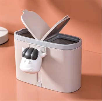 Mini Desktop Trash Can Anti Odor Sheep Shape Trash Can with 2 Grids Sortable garbage Kitchen Dustbin Garbage Box
Mini Desktop Trash Can Anti Odor Sheep Shape Trash Can with 2 Grids Sortable garbage Kitchen Dustbin Garbage Box