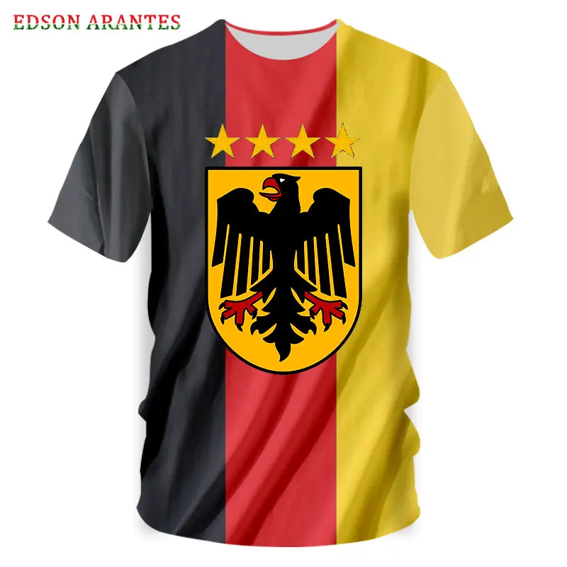 Фото Мужская футболка с коротким рукавом 3D-принтом немецкого флага для бега фитнеса 7XL