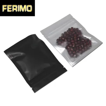 

200Pcs/lot Matte Clear Black Resealable Aluminum Foil Ziplock Package Bag Mylar Plastic Zipper Packing Pouch for Food Storage