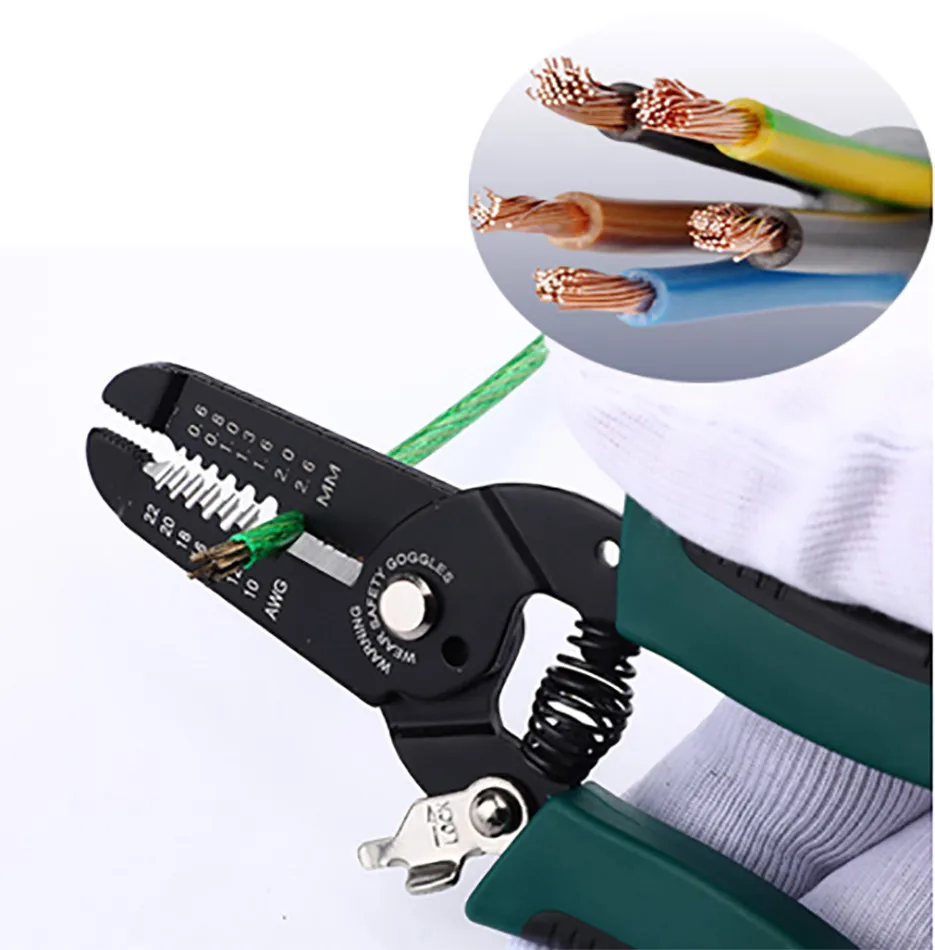 Wire Stripper and Cutter Pliers Green Dipped Grips and an Accurate Wire Stripping Pin with Wire Crimper Cutter Bolt Cutter
Wire Stripper and Cutter Pliers Green Dipped Grips and an Accurate Wire Stripping Pin with Wire Crimper Cutter Bolt Cutter