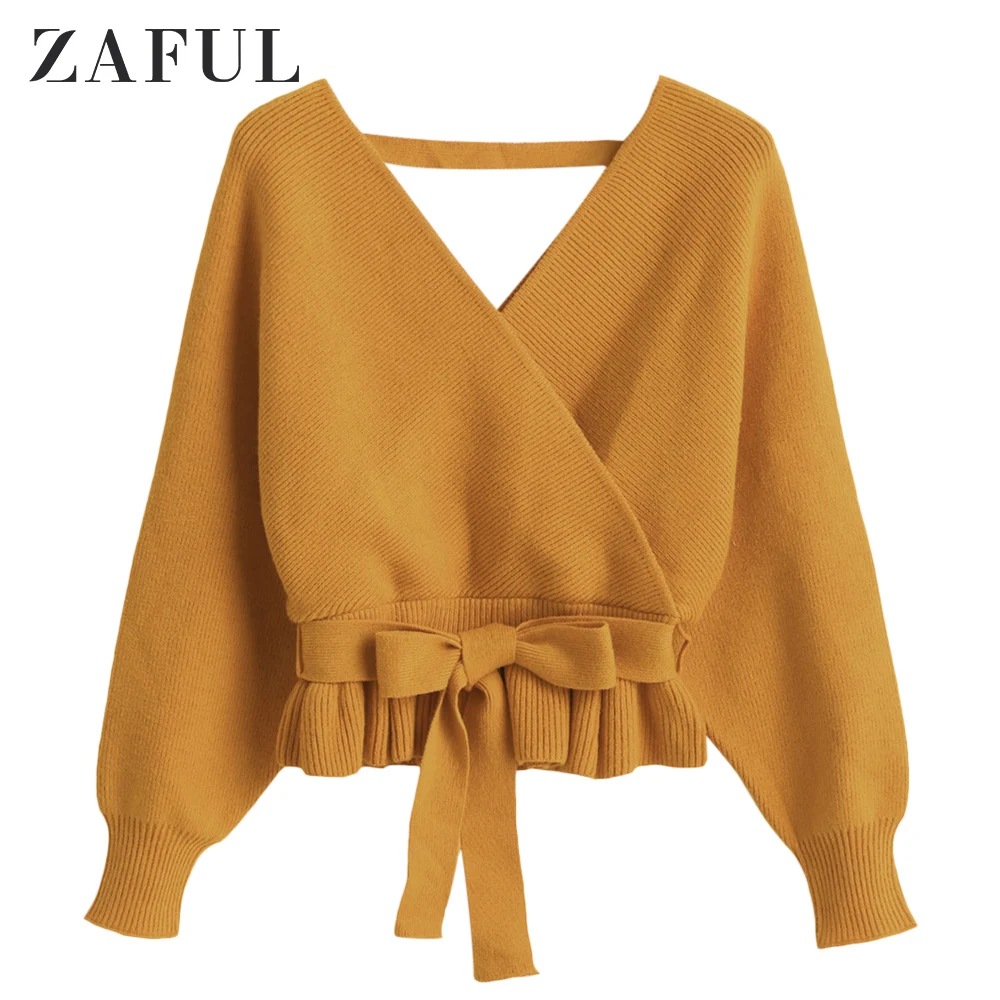 ZAFUL Low Cut Batwing Sleeve Peplum Sweater Women High Waist Sweaters Plunging Neck Pullovers Solid Sweaters 2019 Autumn
ZAFUL Low Cut Batwing Sleeve Peplum Sweater Women High Waist Sweaters Plunging Neck Pullovers Solid Sweaters 2019 Autumn
