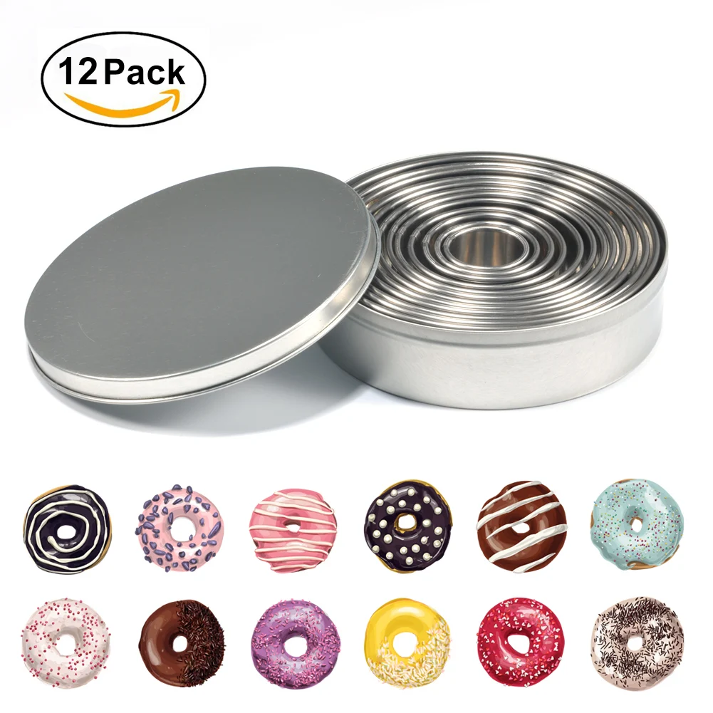 12pcs Portable Round Cookie Cutter Baking Metal Ring Stainless Steel Biscuit Cake Fondant Molds Kitchen Dough Tools Accessories
12pcs Portable Round Cookie Cutter Baking Metal Ring Stainless Steel Biscuit Cake Fondant Molds Kitchen Dough Tools Accessories