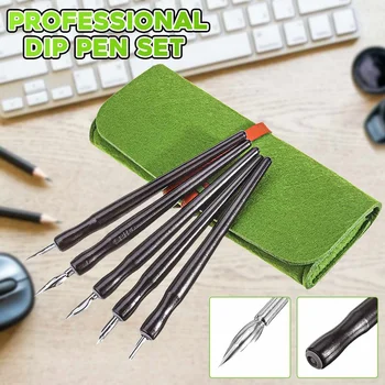 5PCS/SET Professional Comics Dip Pen Fountain Pens Art Painting Tools Supplies 5 Shaft 5 Nib with Bag Set Kit
5PCS/SET Professional Comics Dip Pen Fountain Pens Art Painting Tools Supplies 5 Shaft 5 Nib with Bag Set Kit