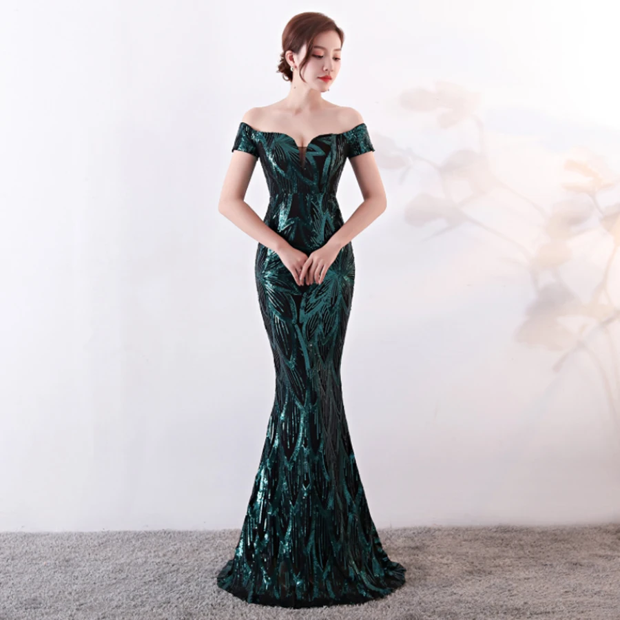 Evening Gown Boat Neck Short Sleeve Evening Dresses Sequin Floor Length Elegant Robe De Soiree Mermaid Evening Dress 2019 F241-3
Evening Gown Boat Neck Short Sleeve Evening Dresses Sequin Floor Length Elegant Robe De Soiree Mermaid Evening Dress 2019 F241-3