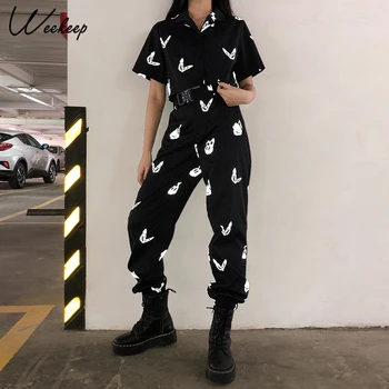 Weekeep Reflective Butterfly Pattern Print Women Loose Tshirts Turn-down Collar Streertwear 2020 Summer Casual Female Short Tops
Weekeep Reflective Butterfly Pattern Print Women Loose Tshirts Turn-down Collar Streertwear 2020 Summer Casual Female Short Tops