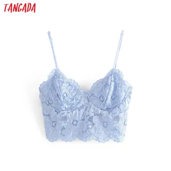 Tangada women sexy lace camis top spaghetti strap sleeveless backless short blouses shirts female casual solid tops 3H664
Tangada women sexy lace camis top spaghetti strap sleeveless backless short blouses shirts female casual solid tops 3H664