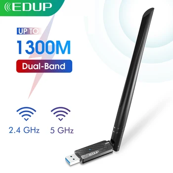 EDUP Wifi Adapter USB 3.0 AC 1300Mbps Dual Band 2.4G/5.8G Wireless Network Card 802.11AC Wi-Fi Dongle for Laptop Desktop PC Mac
EDUP Wifi Adapter USB 3.0 AC 1300Mbps Dual Band 2.4G/5.8G Wireless Network Card 802.11AC Wi-Fi Dongle for Laptop Desktop PC Mac