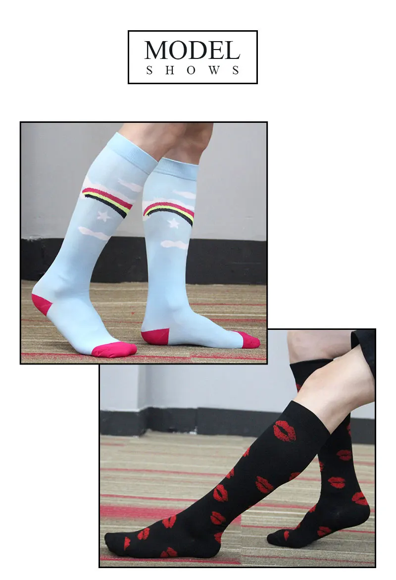 Moda Mulaya Compression Stockings Men/Women Correcting Leg Muscle Pressure and Soothing Rainbow Kiss Music Tall Tube Funny gym Moda Mulaya Compression Stockings Men/Women Correcting Leg Muscle Pressure and Soothing Rainbow Kiss Music Tall Tube Funny gym
