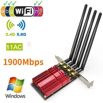 NEW Dual Band 2.4/5Ghz 802.11AC 1900Mbps Wireless PCI Express Adapter Network Card With 4*5dBi Antennas For Desktop Win 7/8.1/10
NEW Dual Band 2.4/5Ghz 802.11AC 1900Mbps Wireless PCI Express Adapter Network Card With 4*5dBi Antennas For Desktop Win 7/8.1/10