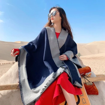 Oversize Hot Winter Scarf Women Cashmere Ponchos Capes Female Fashion Thick Travel Blanket Stoles Pashmina Ladies Shawl Cape 
Oversize Hot Winter Scarf Women Cashmere Ponchos Capes Female Fashion Thick Travel Blanket Stoles Pashmina Ladies Shawl Cape
