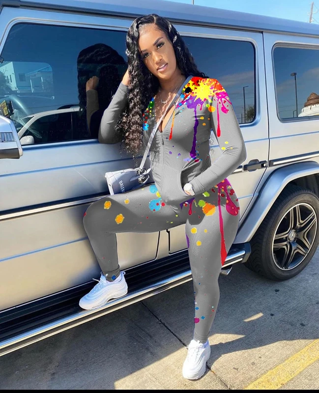 FREE SHIPPING Tie Dye Two Piece Tracksuit Set JKP4341