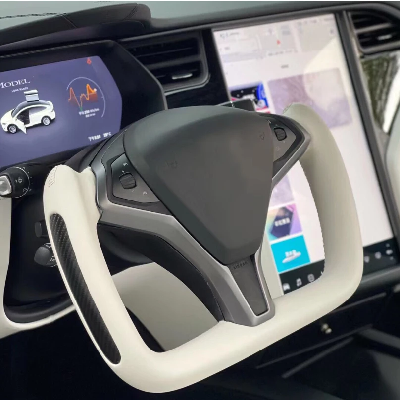 Белая кокетка рулевого колеса из углеродного волокна и кожи под заказ для Tesla Model S Model X 2014 2015 2016 2017 2018 2019 2020 2021 
Белая кокетка рулевого колеса из углеродного волокна и кожи под заказ для Tesla Model S Model X 2014 2015 2016 2017 2018 2019 2020 2021