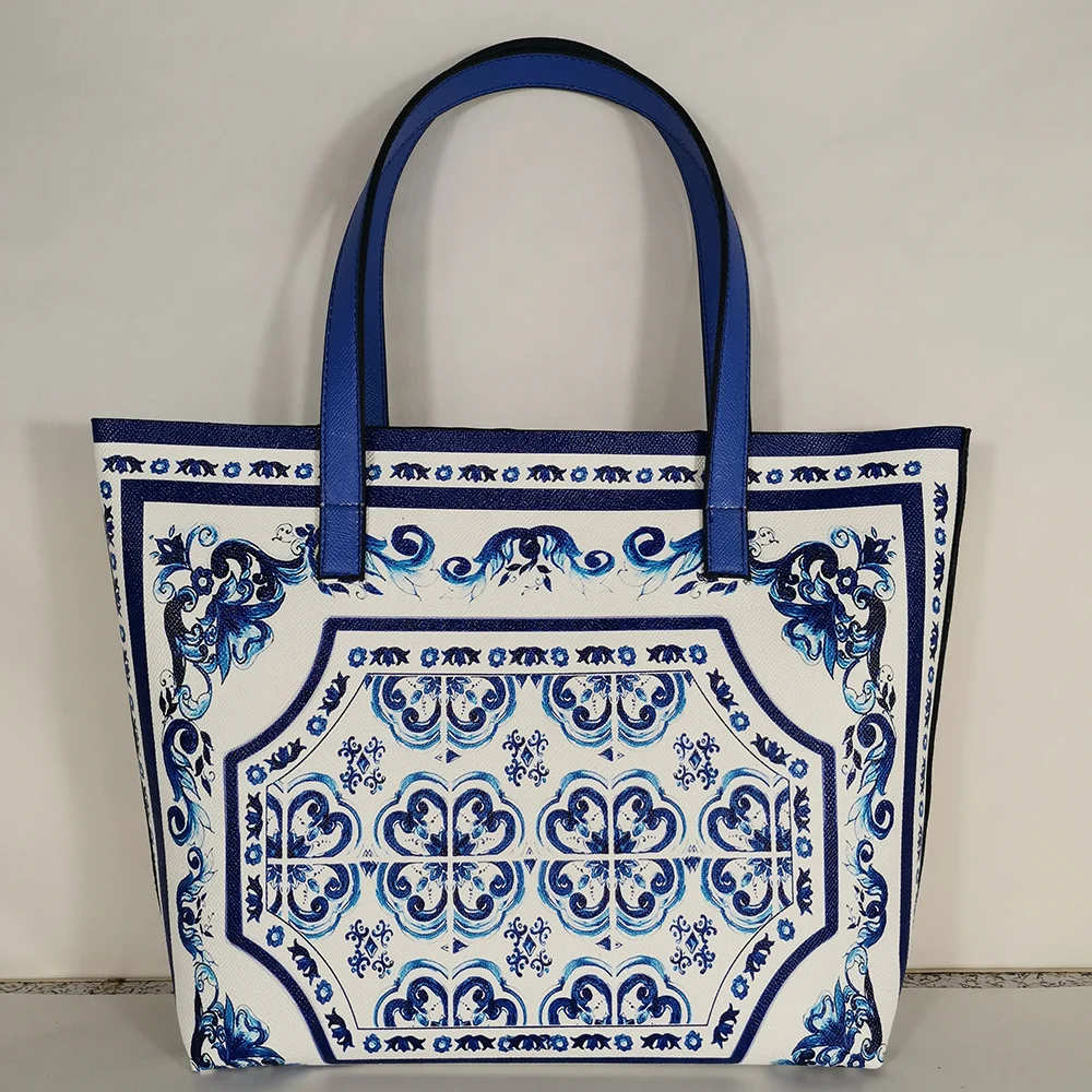 Elegant lady girl work everyday handbag blue and white porcelain geometric abstract pattern shoulder bag casual young female bag
Elegant lady girl work everyday handbag blue and white porcelain geometric abstract pattern shoulder bag casual young female bag