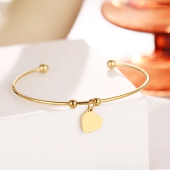 CACANA 316L Stainless Steel Open Bracelet Gold Color Heart Simple Trendy Jewelry For Women Bracelets Wedding Party Gifts N1988
CACANA 316L Stainless Steel Open Bracelet Gold Color Heart Simple Trendy Jewelry For Women Bracelets Wedding Party Gifts N1988