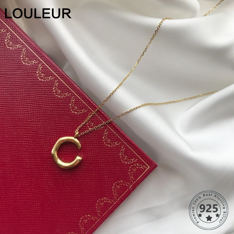Louleur 925 Sterling Silver Irregular Necklace High Quality Golden Small Letter C Necklace For Women Fine Jewelry Birthday Gifts
Louleur 925 Sterling Silver Irregular Necklace High Quality Golden Small Letter C Necklace For Women Fine Jewelry Birthday Gifts