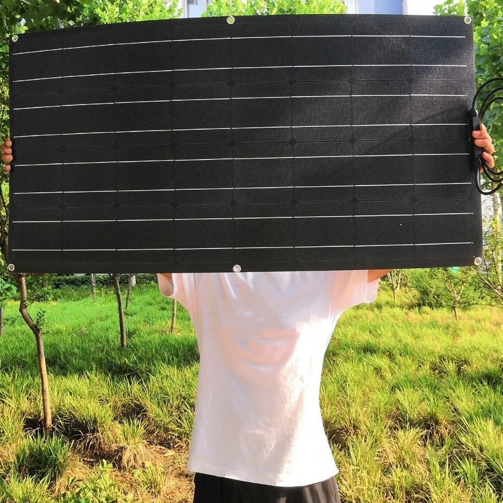 120W Black Backplane 12V/24V Flexible Solar Panel Monocrystalline Silicon High Conversion Rate For Camping&Caravan&RV&Boat
120W Black Backplane 12V/24V Flexible Solar Panel Monocrystalline Silicon High Conversion Rate For Camping&Caravan&RV&Boat