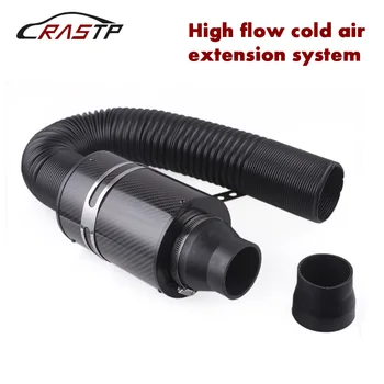 

RASTP-Universal Air Intake Filter Kit Racing Carbon Fiber Cold Feed Induction Kit Air Filter Box without Fan RS-OFI012