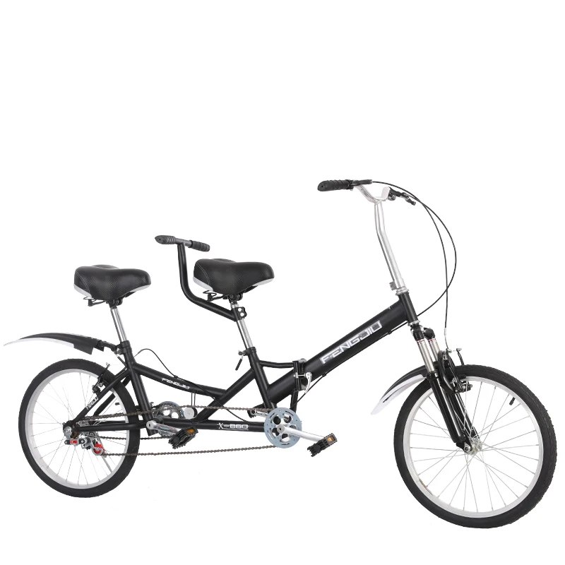 

taga folding double bike couple bicycle bike parent-child strolelr bike ride sightseeing bus cycling